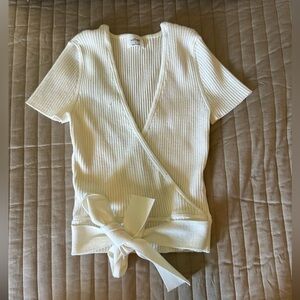 Wilfred Cream Faux Wrap Top